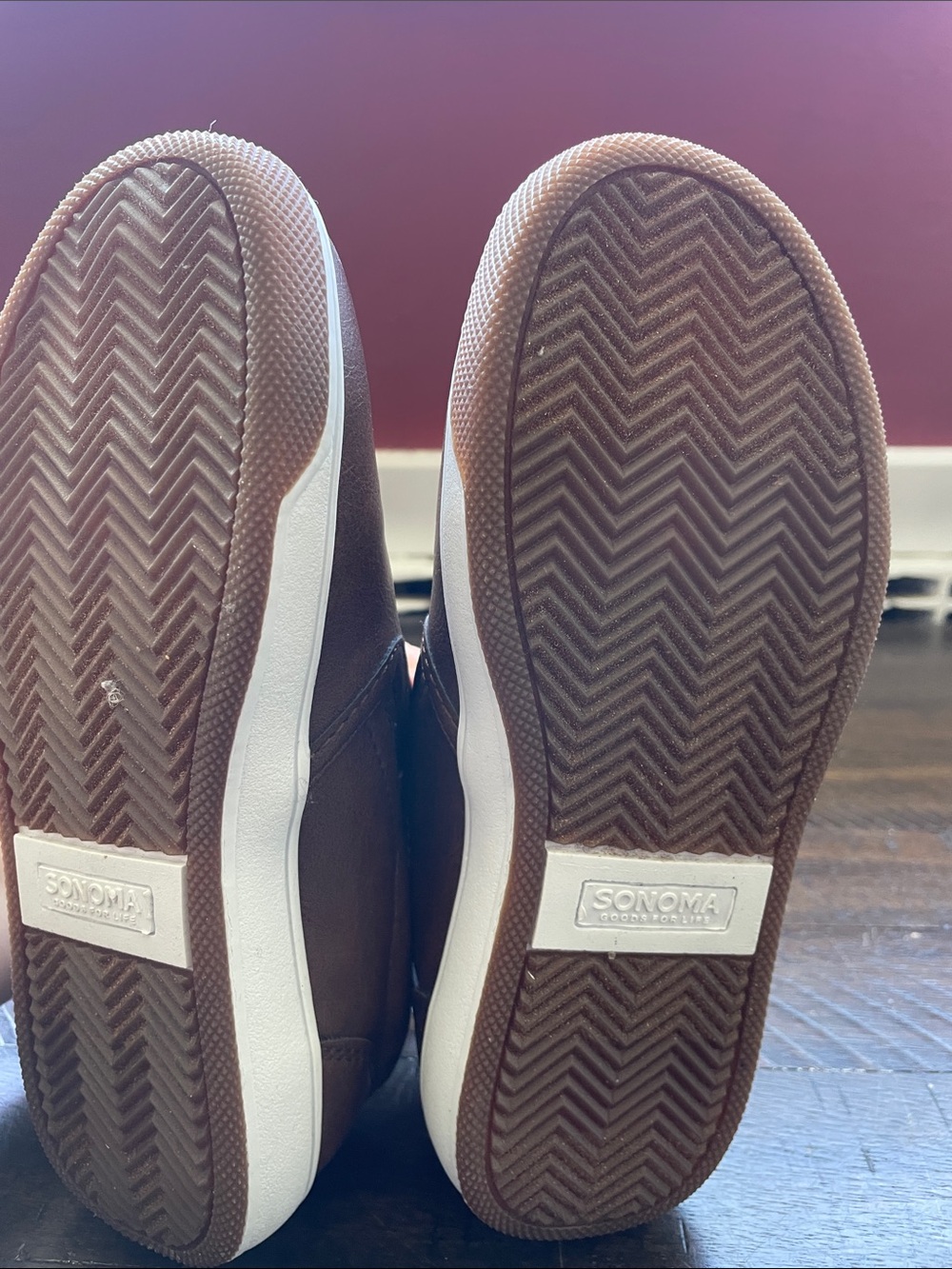 Sonoma Brown Slip-On Kids Loafers with White Sole - Picture 5 of 5